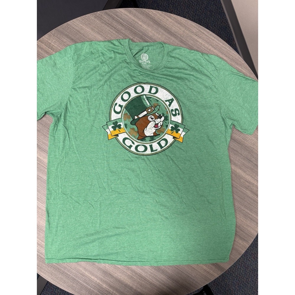 Buc-ee's Good As Gold St Patrick's Day T Shirt Green 3XL Beaver Graphic